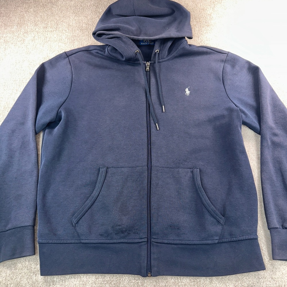Polo Ralph Lauren Mens Full Zip Hoodie Navy Blue Pony Logo Size‎ Large 6151